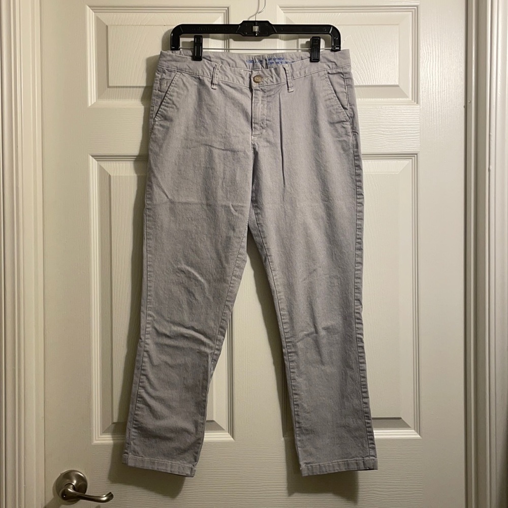 Gap Skinny Boyfriend Blue/White Fine Stripe Ankle/Cropped Pants Size 4R